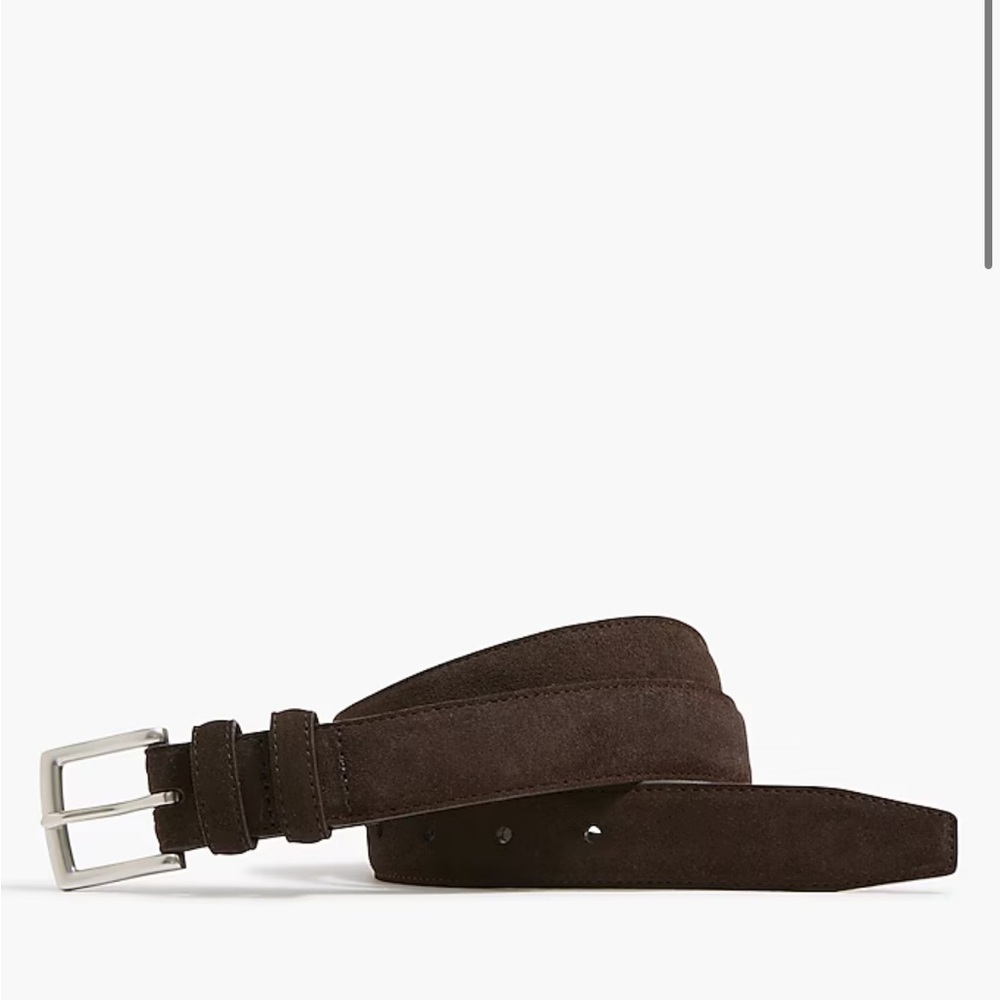 J CREW Suede Belt Size 34 *Dark Burnt Chocolate* Worn Once